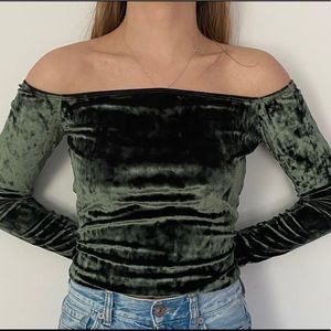 Velvet off the shoulder top